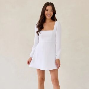 Park & Fifth White Long Sleeve Dress